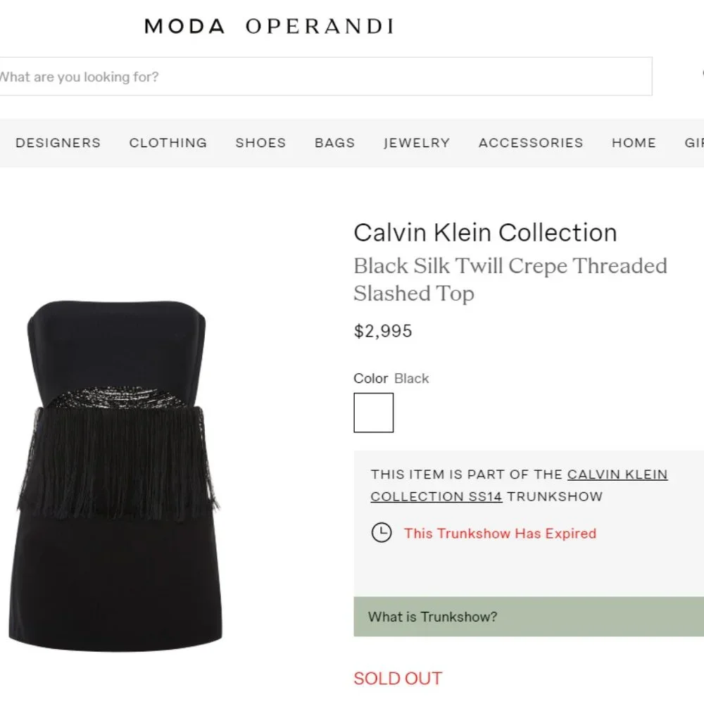 $3K CK COLLECTION Fringe Slit Top/ Mini Dress Boxy - Picture 4 of 10